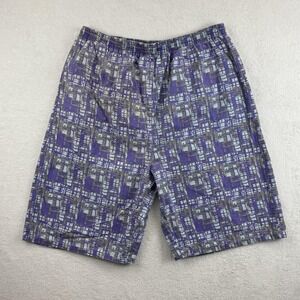 Vintage Banana Jack Shorts Mens Large Purple Abstract Geometric Swim Trunks‎ 90s